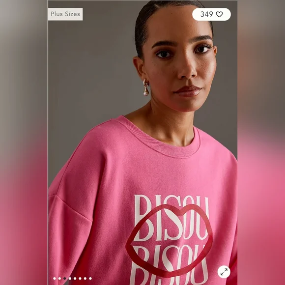 NWT 💋 💋 Bisou Bisou Sweatshirt by Jordan Nickson, size XS - Picture 3 of 13